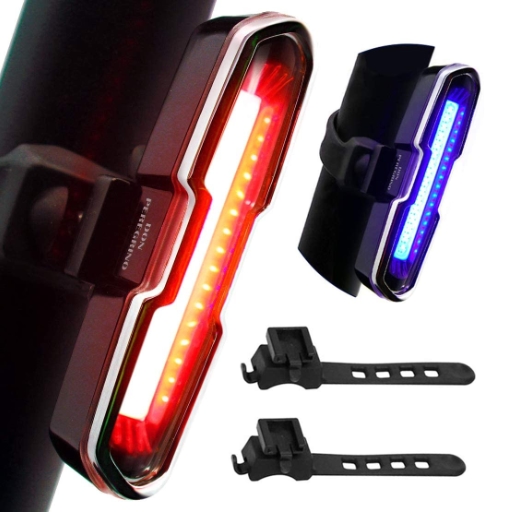 luces traseras una azul y otra roja